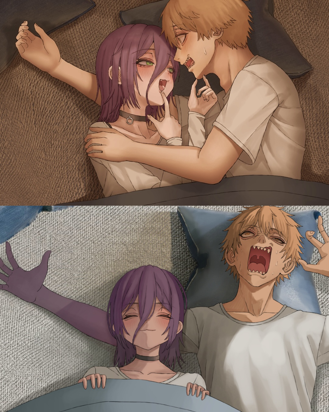 デンレゼいちゃこら腕枕(壊死)插画图片壁纸