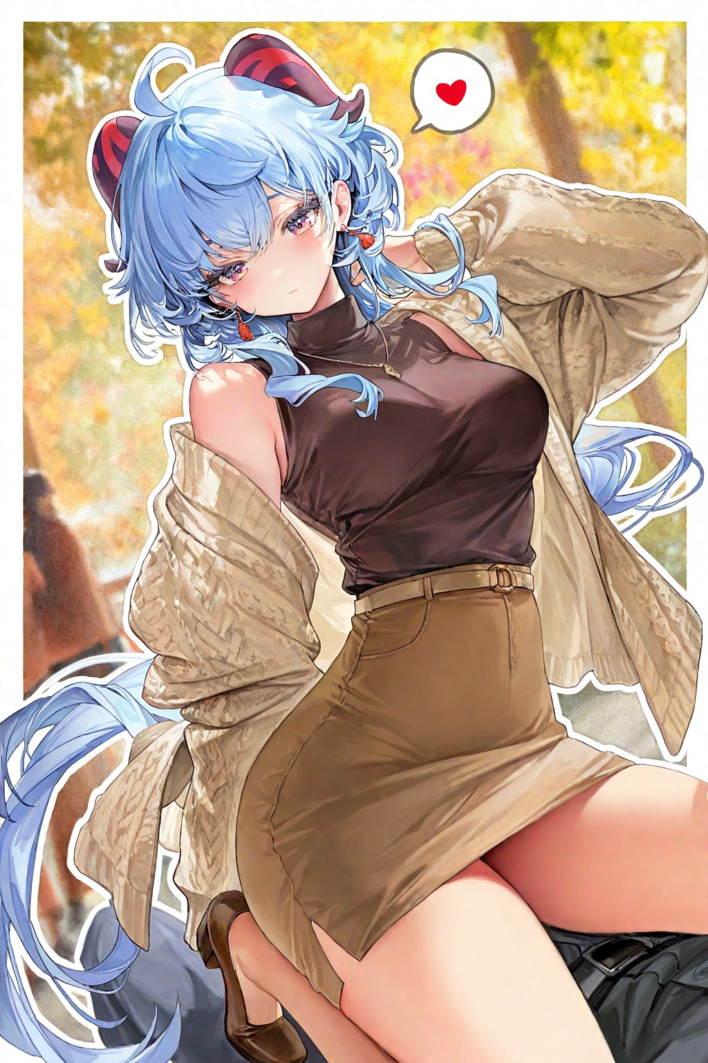 秋 甘雨插画图片壁纸