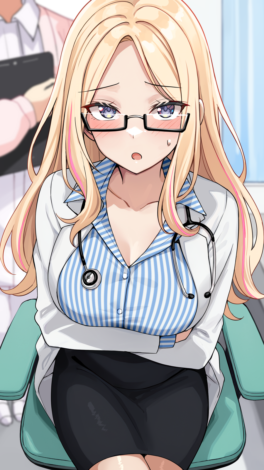 「あなたねぇ…健康体で通われると困るんだけど…」插画图片壁纸