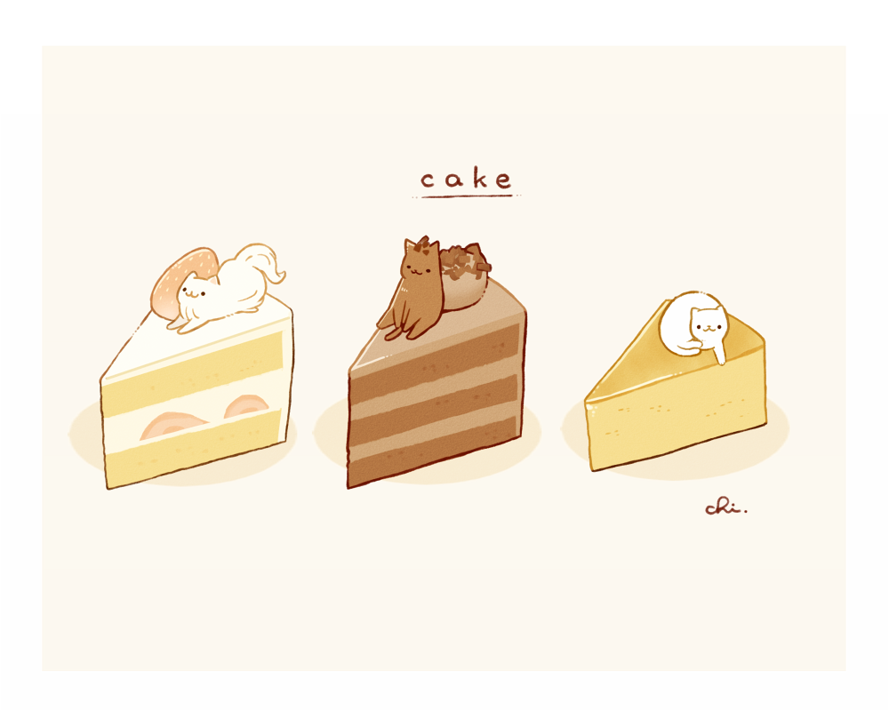 ねこケーキ插画图片壁纸
