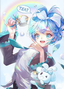 初音x玉桂狗插画图片壁纸