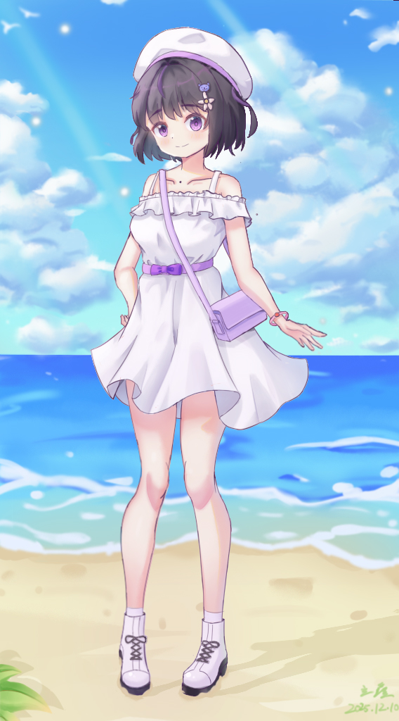 背朝大海的少女头像同人高清图