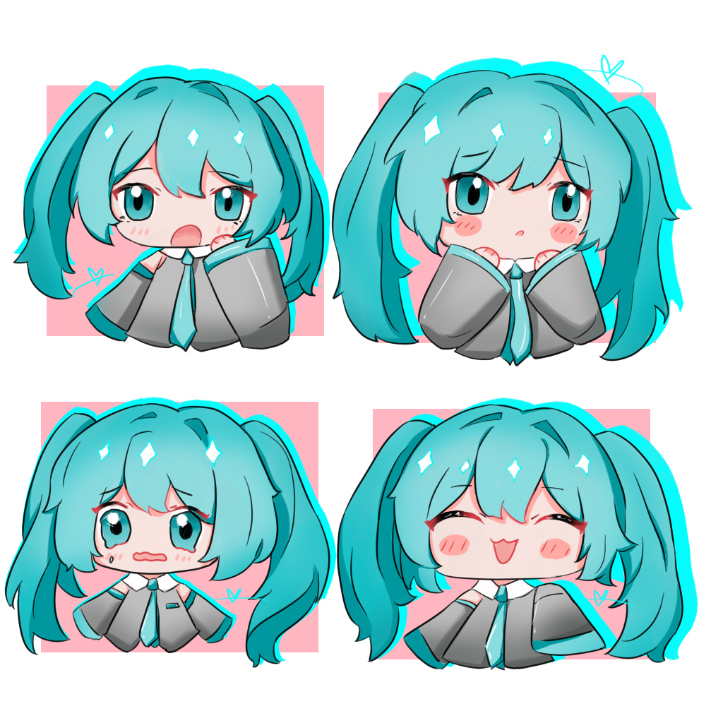 摸了几张初音小表情