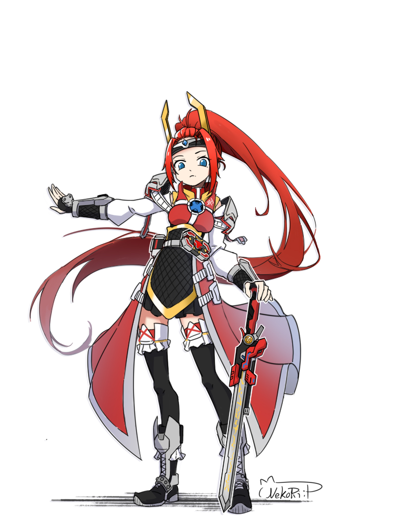 娘化-铠甲勇士刑天插画图片壁纸