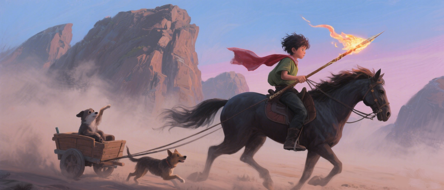 护送狗狗回城堡插画图片壁纸