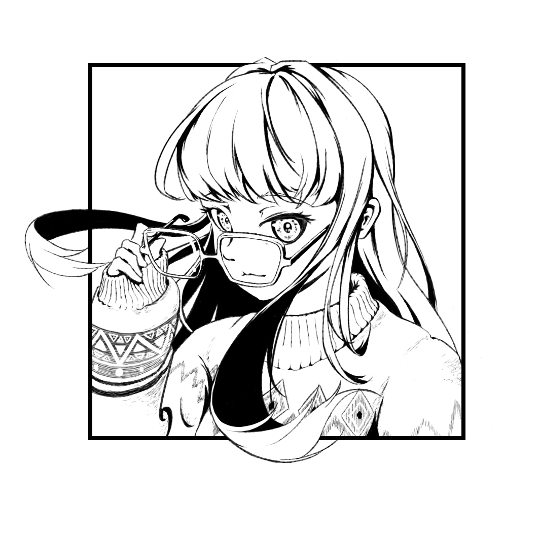 头像练习-板绘黑白线稿原创作品-触站