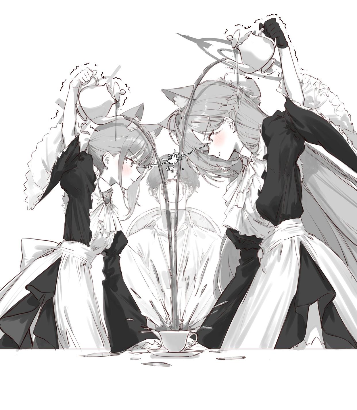 争相倒茶的白子和黑子头像同人高清图