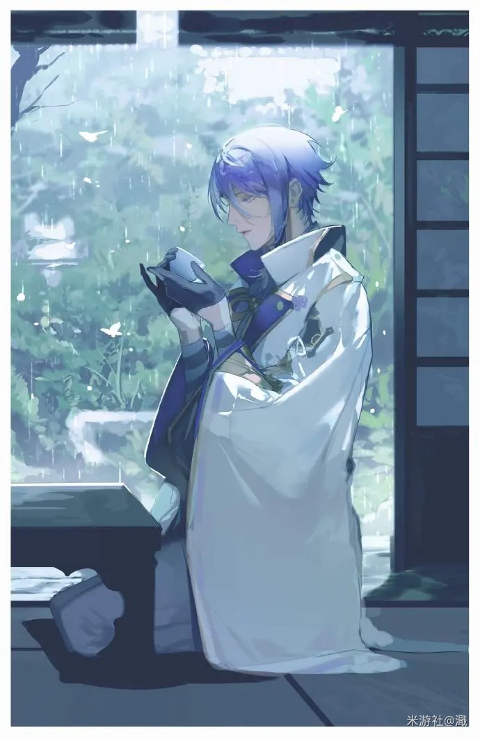 和绫人贴贴插画图片壁纸