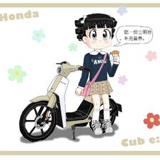 本田Cub e:插画图片壁纸