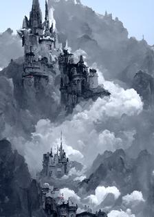 云上城堡插画图片壁纸