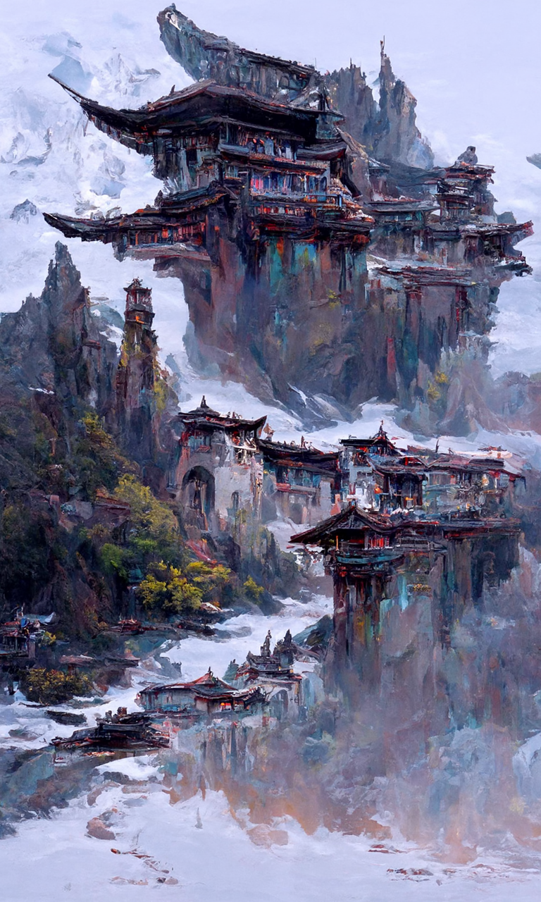 最美中国古建筑插画图片壁纸