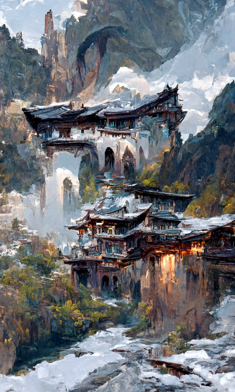 最美中国古建筑插画图片壁纸