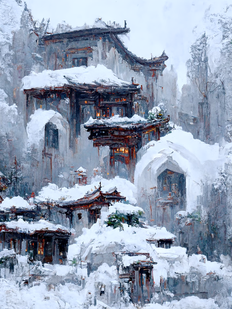 中国古建筑美之 飞雪伴俏檐
