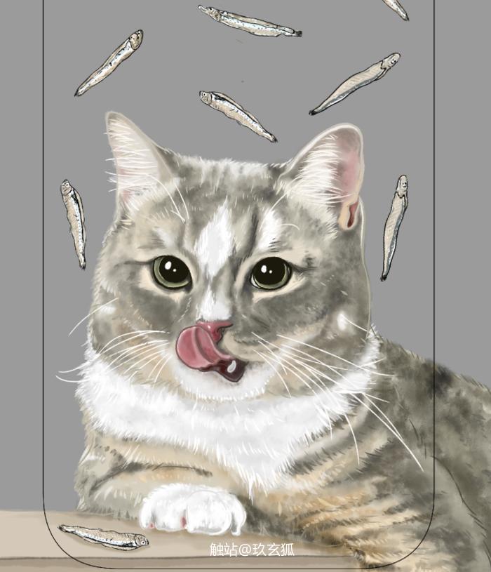 超级猫猫头插画图片壁纸