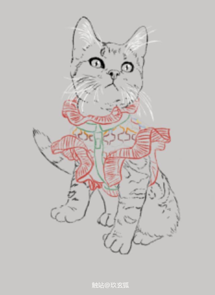 威武小猫插画图片壁纸