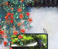 庭院-山水风景原创插画