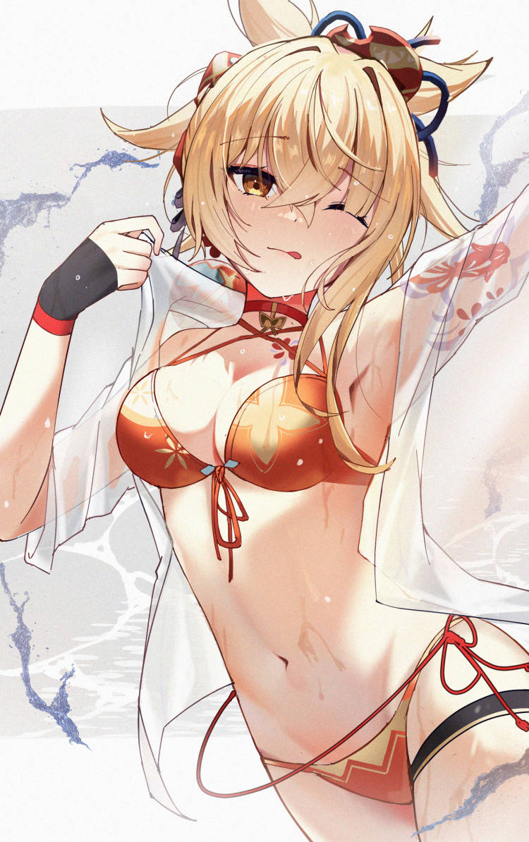 泳装宵宫插画图片壁纸