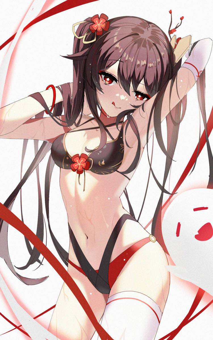 水着胡桃插画图片壁纸