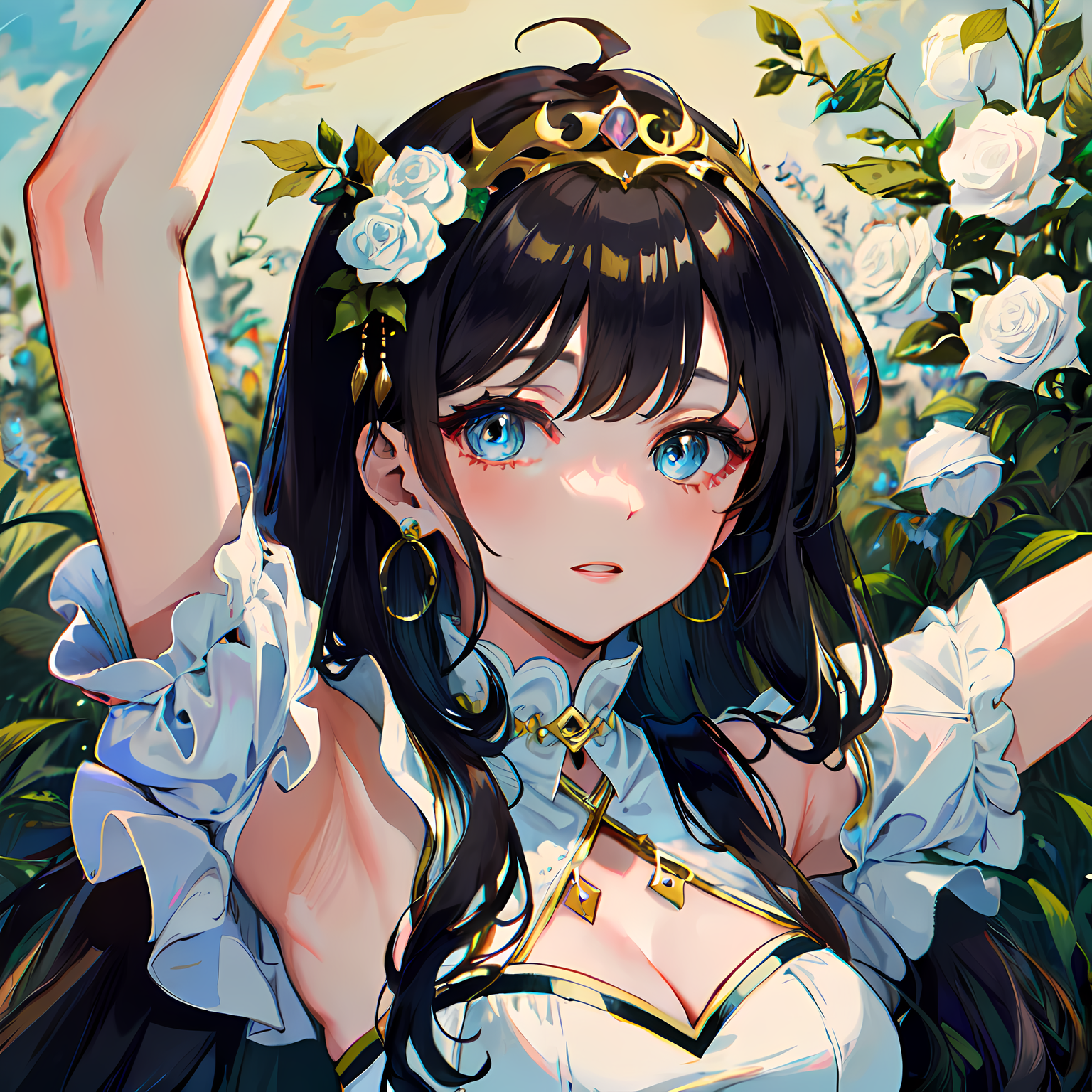 花世界女孩插画图片壁纸