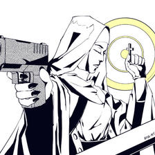 武装修女插画图片壁纸