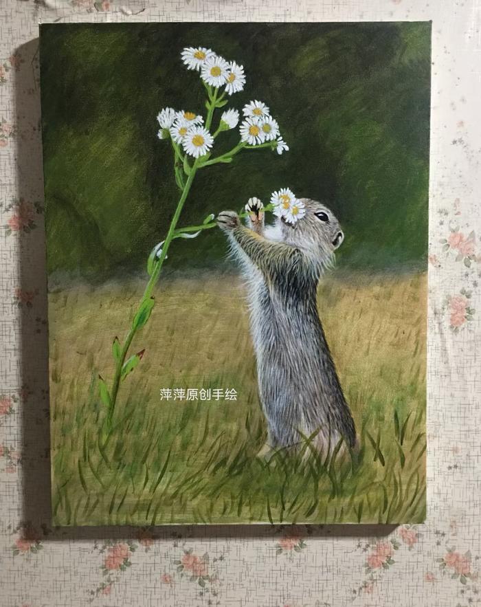 仓鼠花语插画图片壁纸