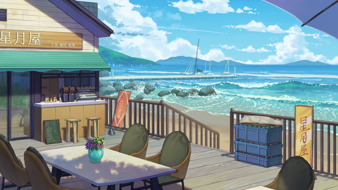 海边插画图片壁纸