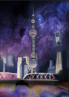 海上之城——上海插画图片壁纸