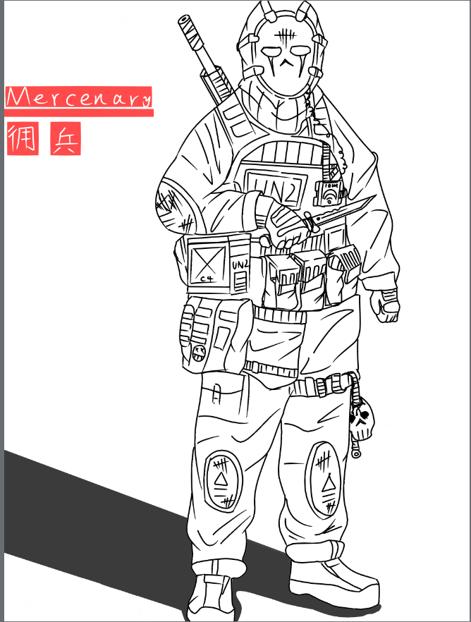 自制角色“Mercenary”插画图片壁纸