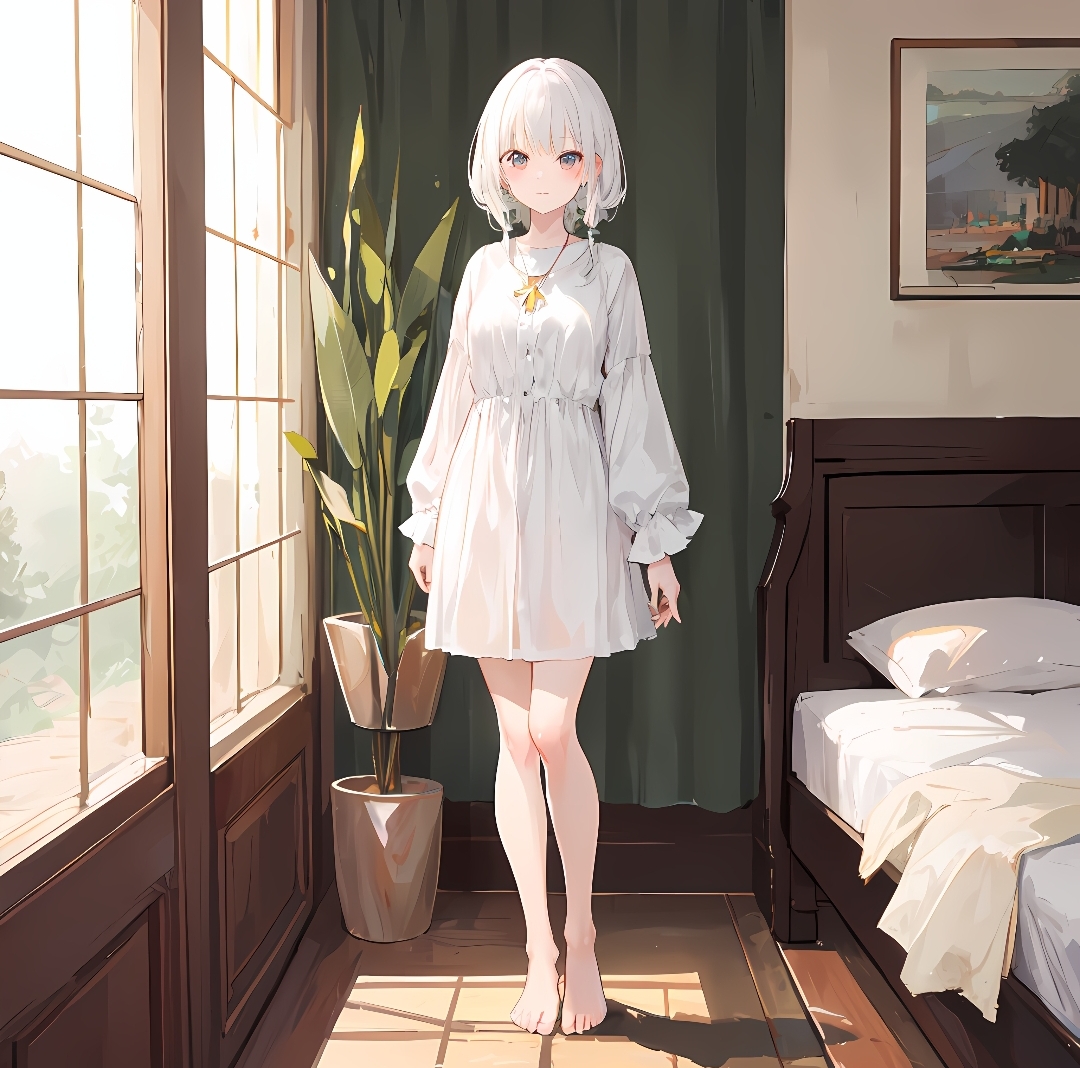 白发少女插画图片壁纸