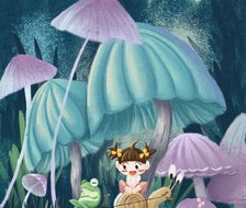 蘑菇森林-插画proceate