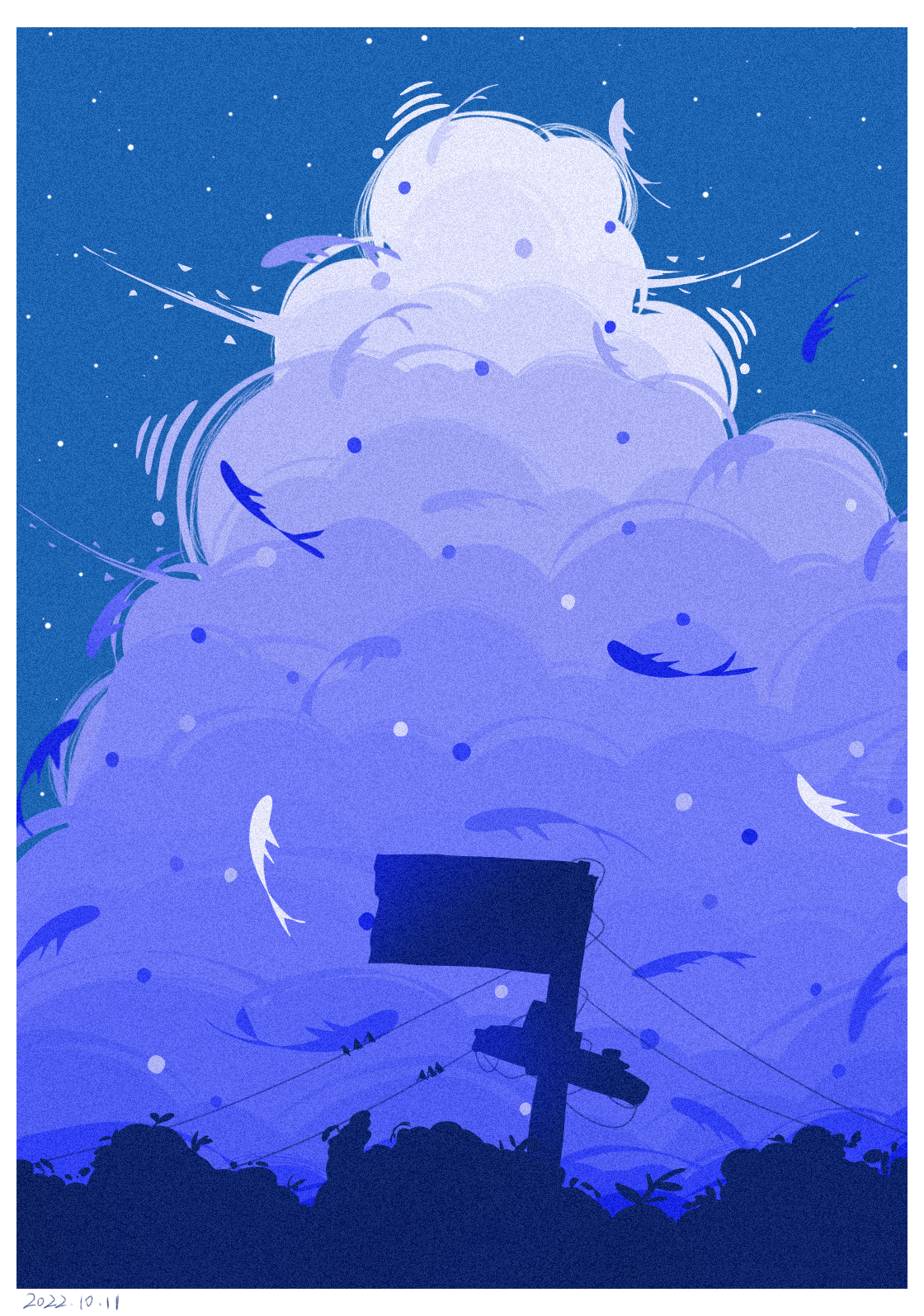 插画《海洋云层》