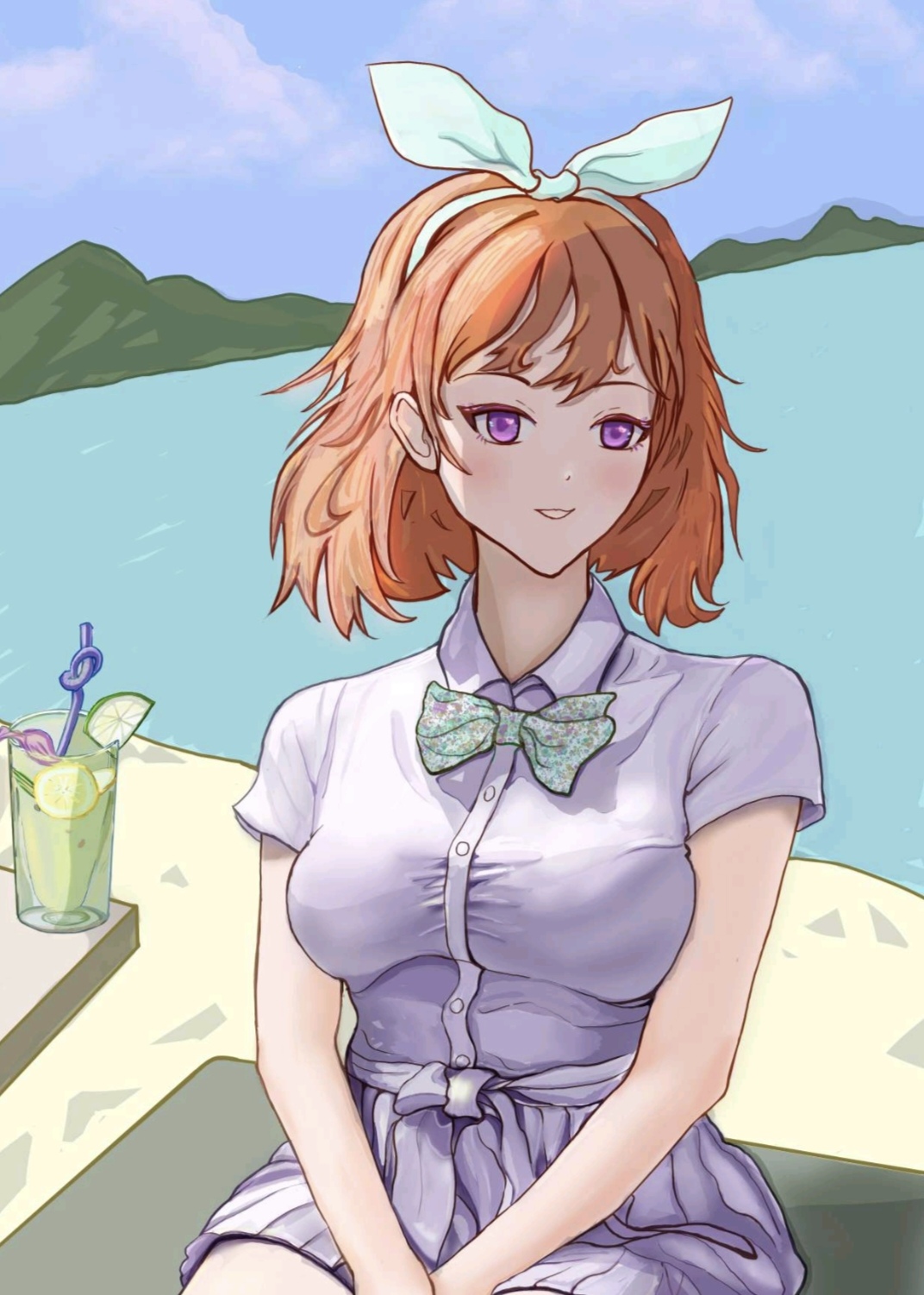 海滩美少女头像同人高清图