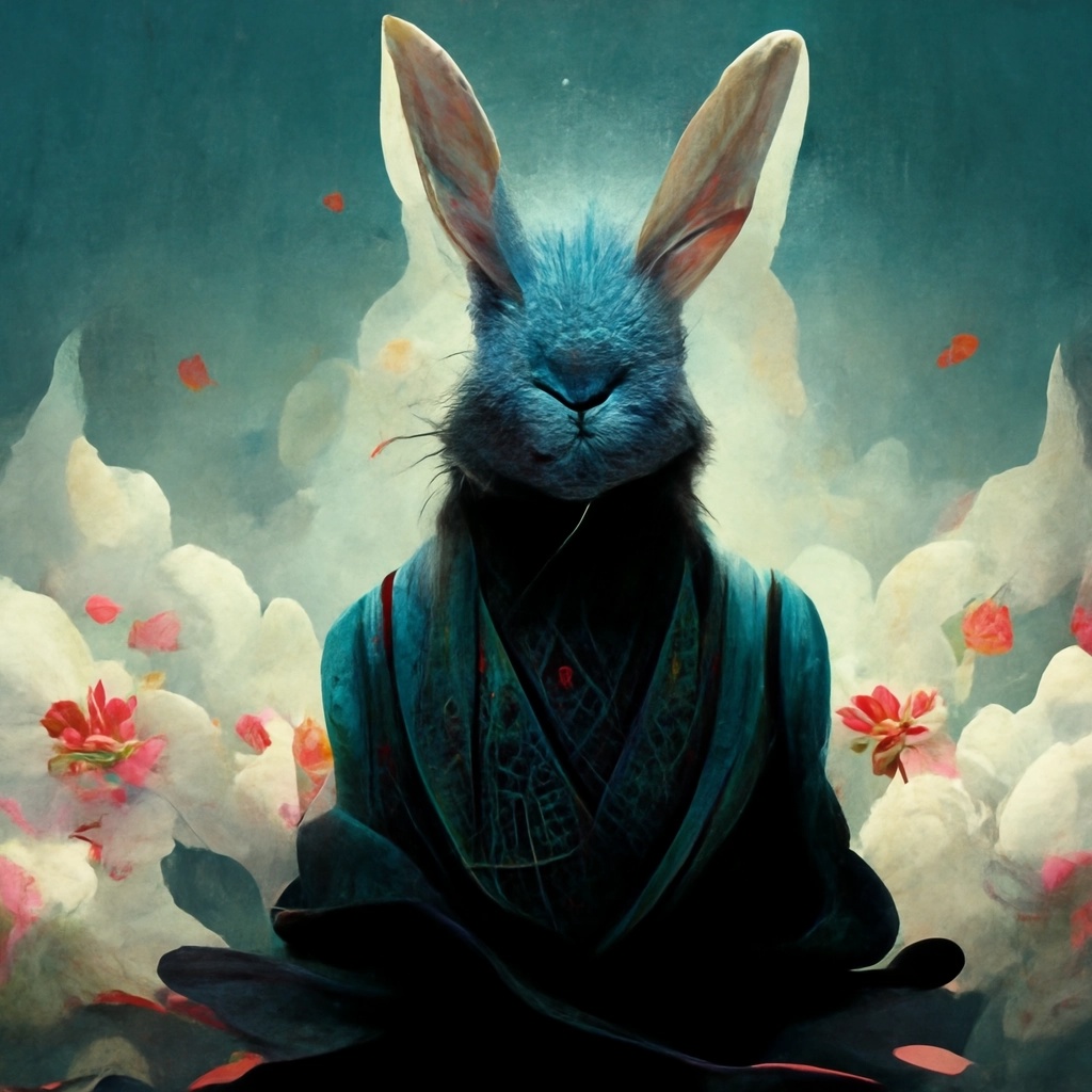 兔子武士插画图片壁纸