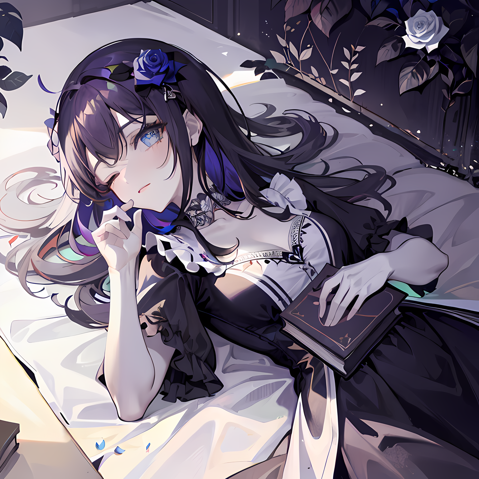 妙笔生花，二次元少女的绚烂画卷。插画图片壁纸