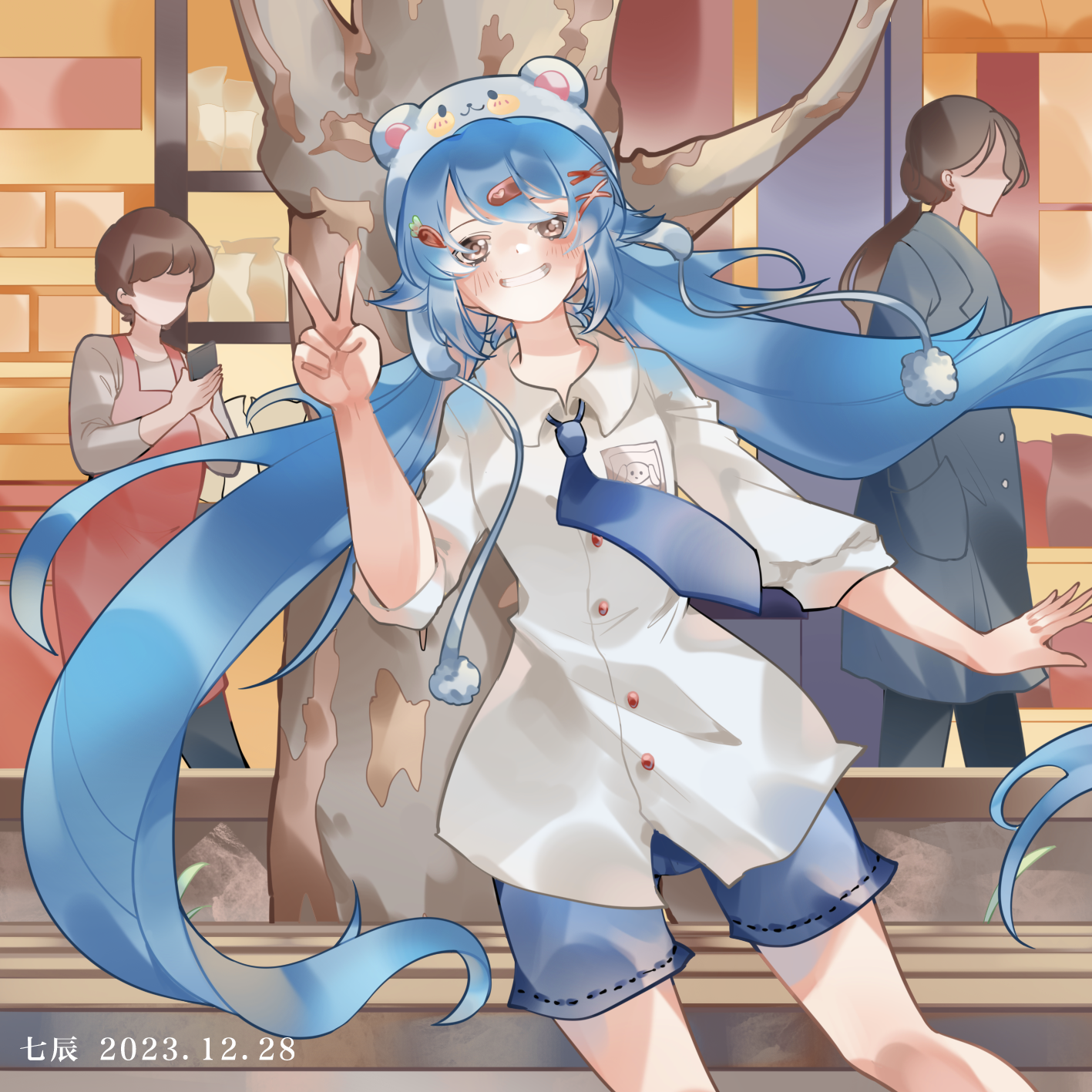 秋夜的fufu-插画初音