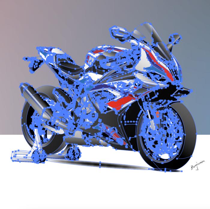宝马 BMW S1000RR 摩托车 MOTOGP插画图片壁纸