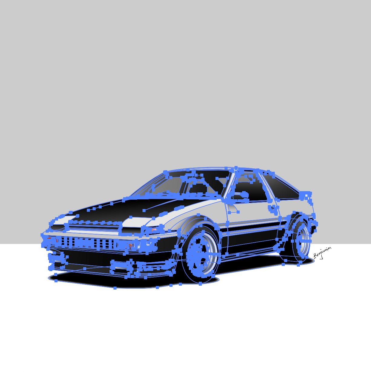 頭文字d toyota豐田 ae86插畫圖片壁紙