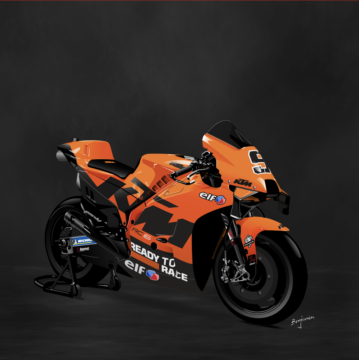 KTM RC16摩托车插画图片壁纸