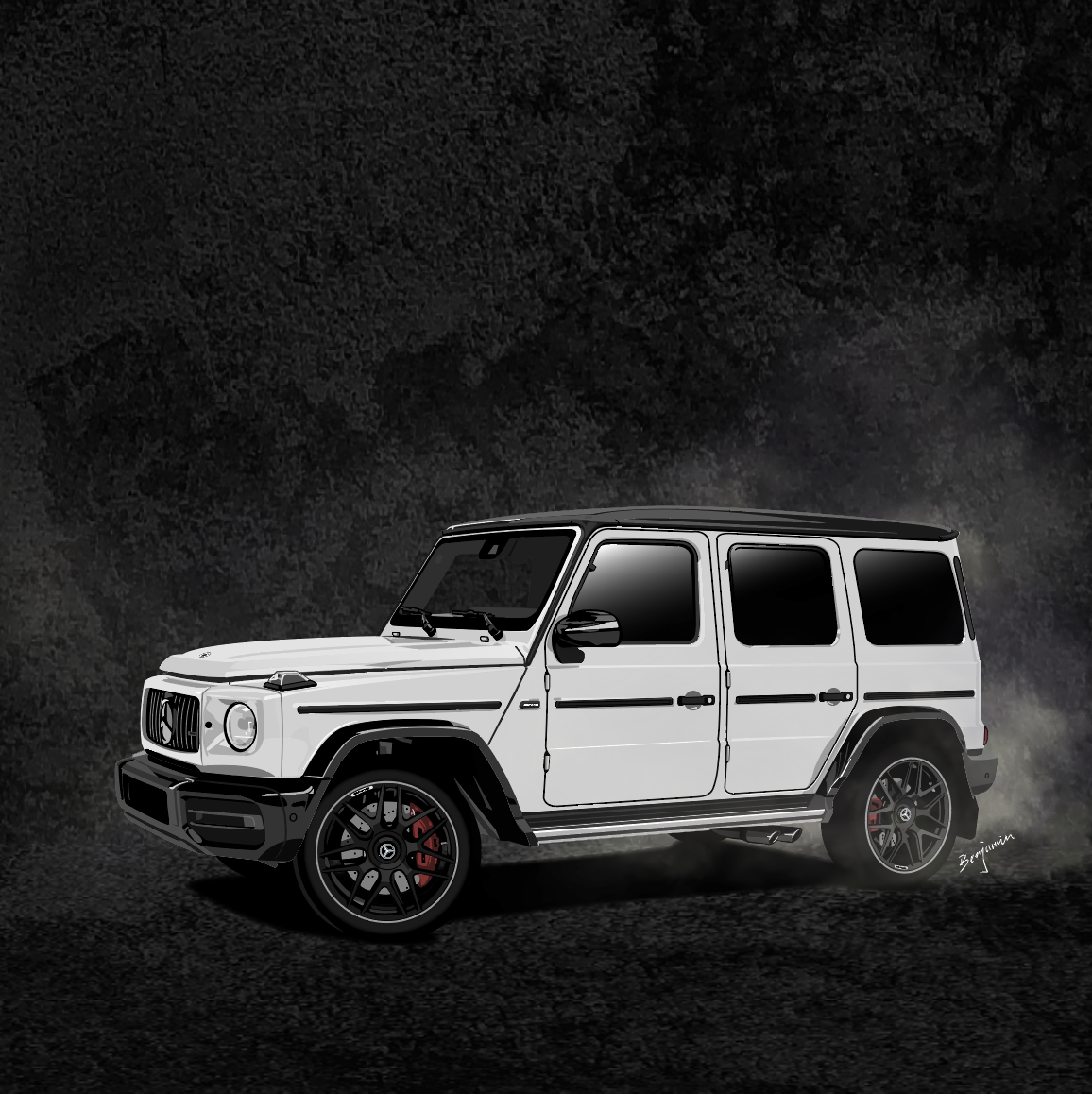 奔驰BENZ AMG G63插画图片壁纸