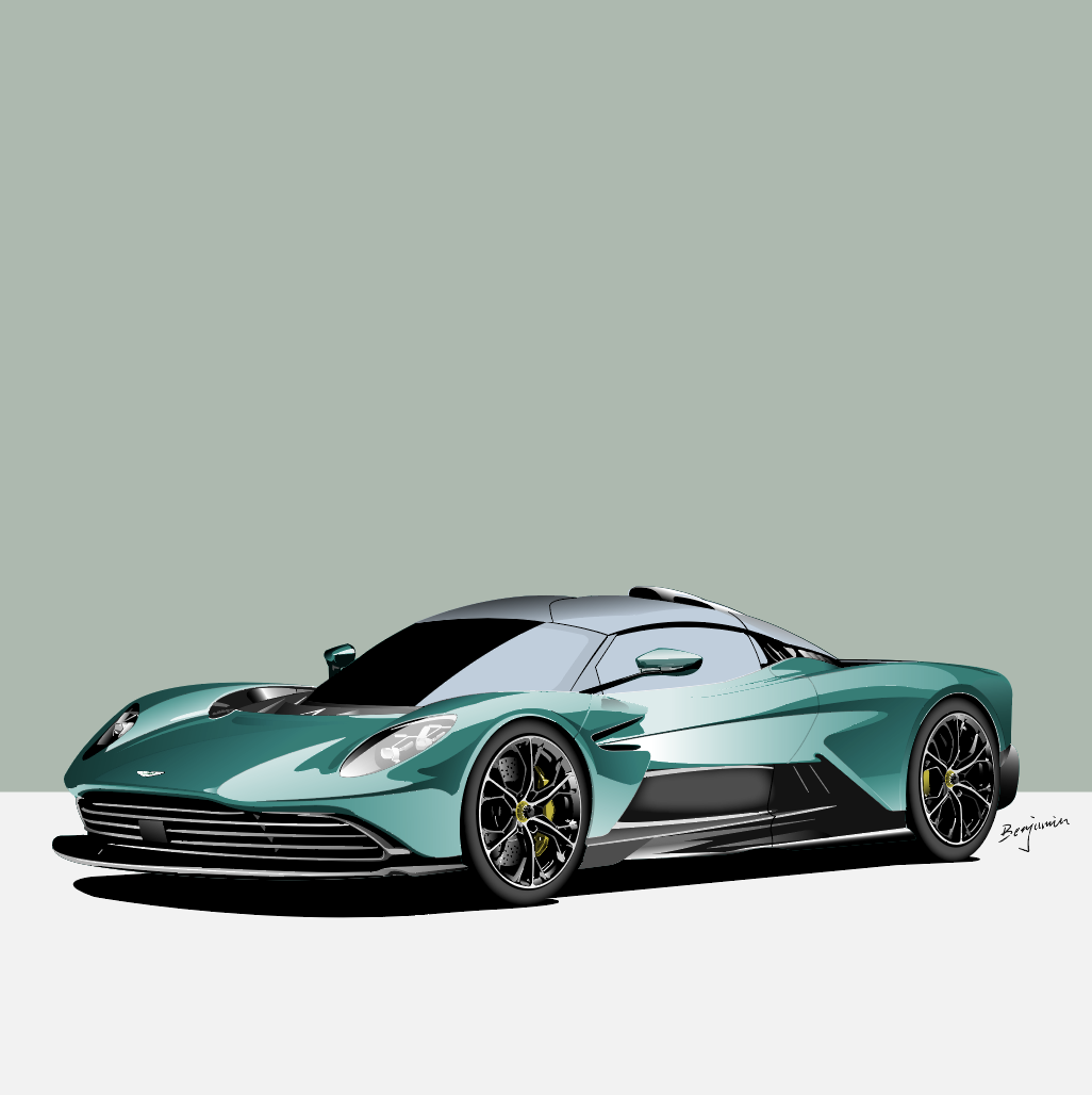 阿斯顿马丁 Aston Martin valhalla插画图片壁纸