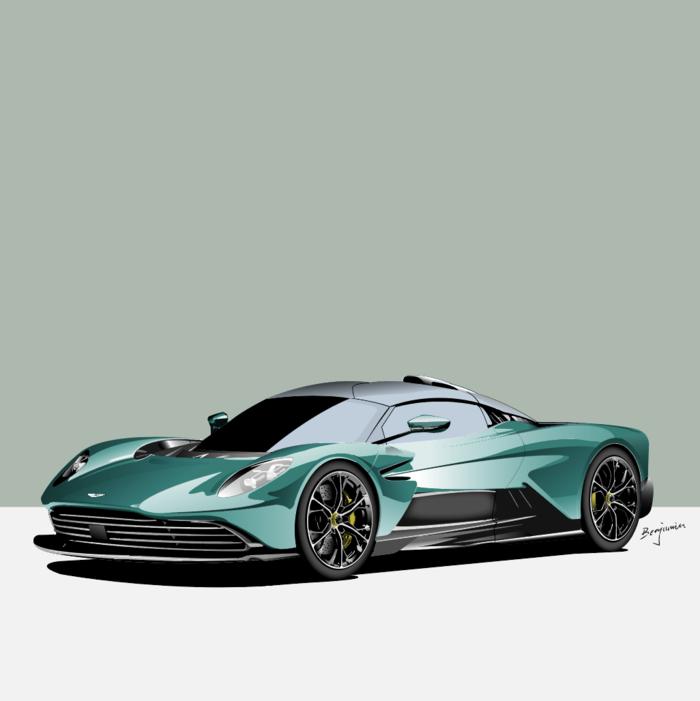 阿斯顿马丁 Aston Martin valhalla插画图片壁纸