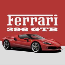 法拉利Ferrari 296GTB插画图片壁纸