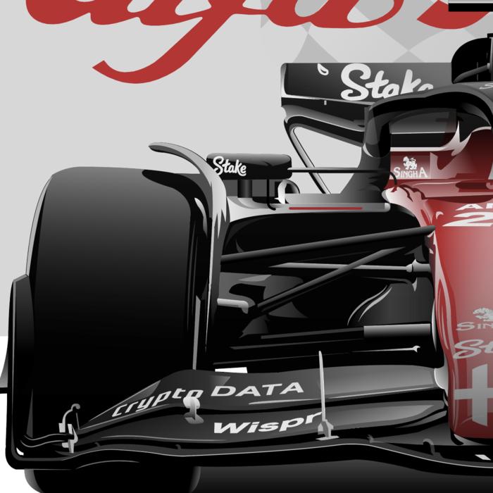 阿尔法罗密欧2023 F1 C43赛车插画图片壁纸