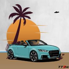 奥迪audi TTRS 敞篷跑车插画图片壁纸