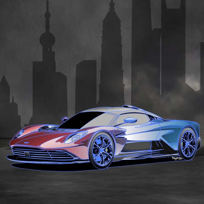 Aston martin valhalla racecar插画图片壁纸