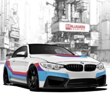 老款宝马BMW M4插画图片壁纸