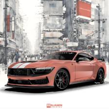 福特 mustang 黑马H850插画图片壁纸