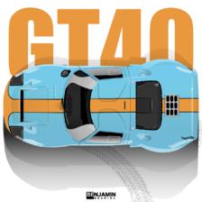 ford 福特 GT40赛车插画图片壁纸
