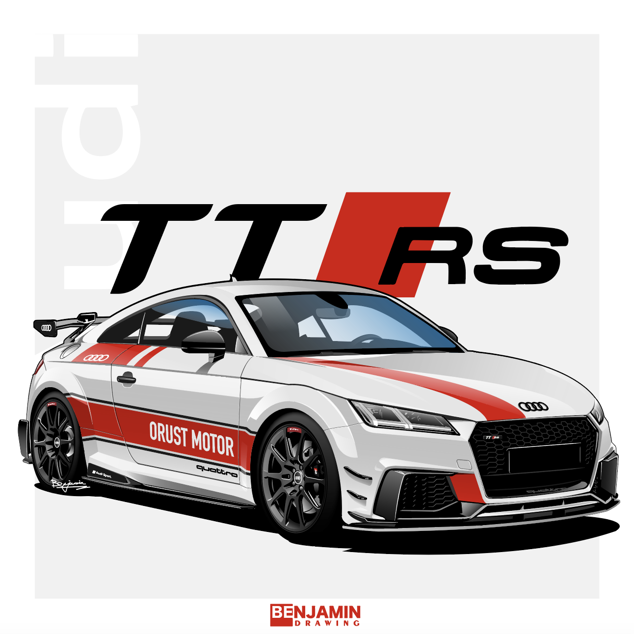 audi ttrs 跑车插画图片壁纸