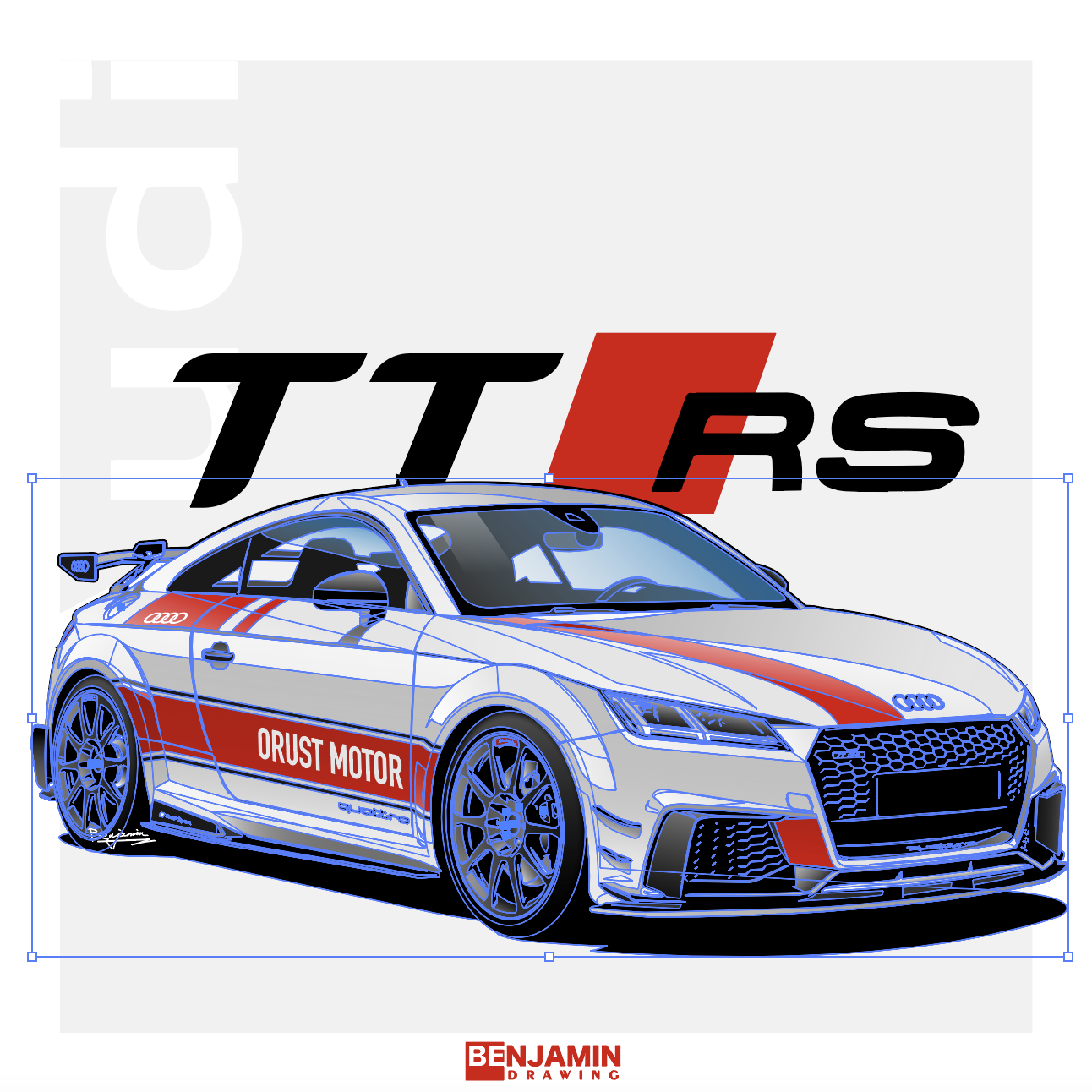 audi ttrs 跑车插画图片壁纸